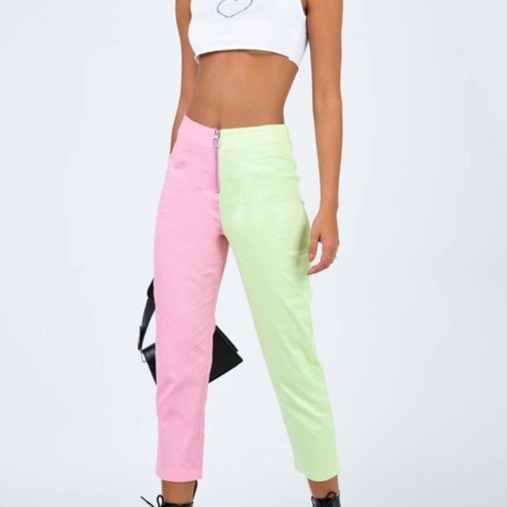 COPY - Princess Polly Pink Green Pants S